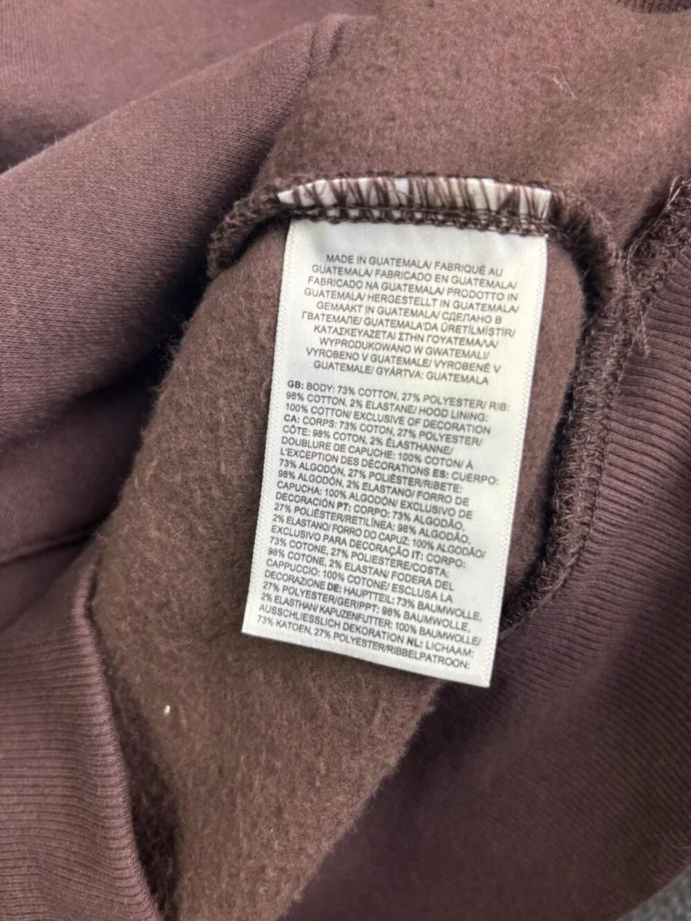 The North Face Hoodie Mens Large Brown Pullover Fleece Sweatshirt Logo Graphic - Picture 6 of 7